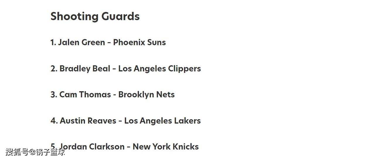 杰伦格林第一！美媒公布各位置最被高估球员TOP5：湖人队两人入选